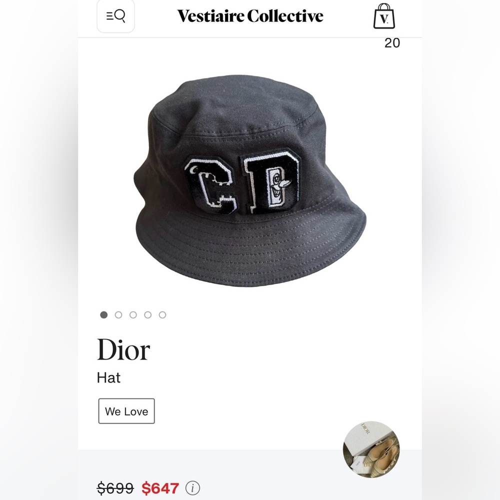 NEVER WORN DIOR x KENNY SCHARF MENS CD LOGO EMBROIDERED BUCKET HAT COTTON LG - Picture 13 of 14